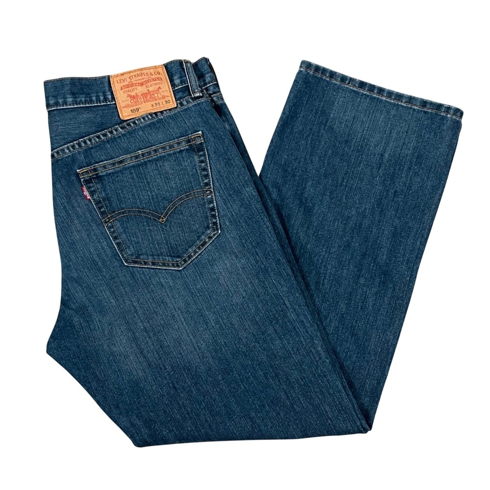 Levi's 559 Relaxed Straight Jeans 36x30 Blue Medium Wash Denim Baggy 100% Cotton